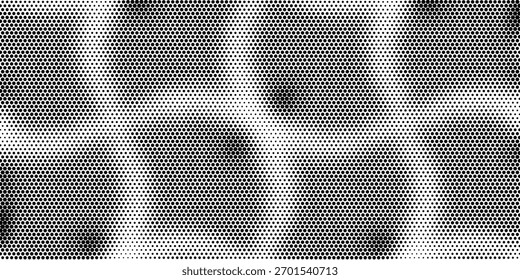 Nahtlos gepunktete wiederholte Textur. Schwarz-weißes Tupfenmuster. Textur mit sich wiederholenden endlosen Punkten. Überall Rastertapeten. Vektorhintergrund