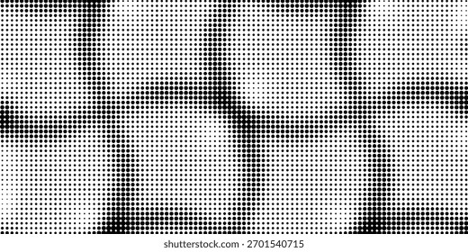 Nahtlos gepunktete wiederholte Textur. Schwarz-weißes Tupfenmuster. Textur mit sich wiederholenden endlosen Punkten. Überall Rastertapeten. Vektorhintergrund