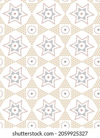 seamless dotted silver christmas stars ornament geo pattern Japanese Dot Hemp Star Vector Seamless Pattern,can be used for textile,paper napkin.