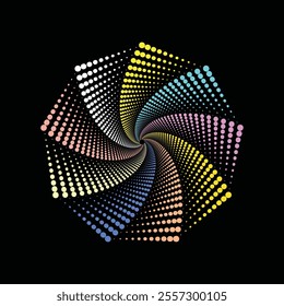 seamless Dotted spiral vortex effect simple art