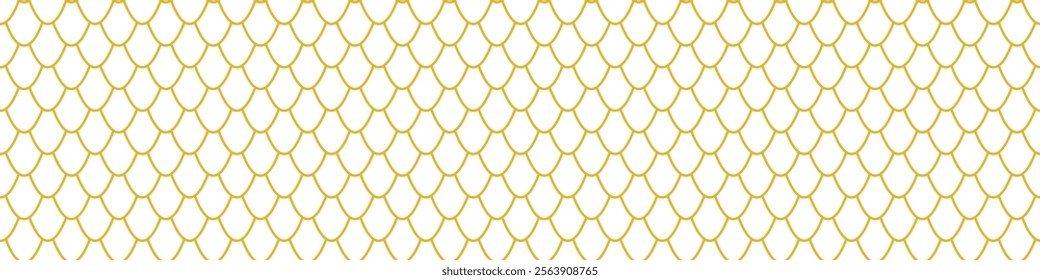 Seamless dragon scale yellow pattern with fish and snake skin textures. Abstract geometric design inspired by Japanese and Chinese armor, mermaid scallops, and gold roof prints. Flat vector