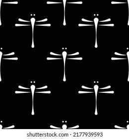 Seamless  dragonfly fabric design like ornament vector. Suit for package design, wallpaper, fashion print.