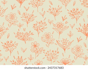 Seamless drawing with contoured abstract colors