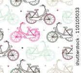 Seamless drawing dutch bicycle background pattern in vector