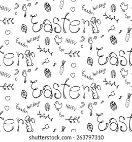 Seamless Drawing Easter egg pattern