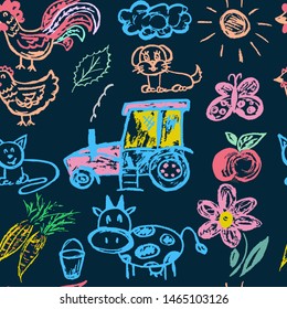 Seamless drawing. Icons, signs, symbols. Elements for design