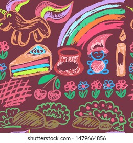 Seamless drawing. Icons, signs, symbols. Elements for design