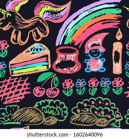 Seamless drawing. Icons, signs, symbols. Elements for design