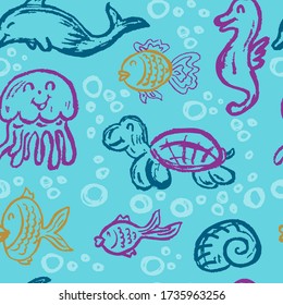 Seamless drawing. Icons, signs, symbols. Elements for design