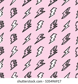 Seamless drawing pattern with thunderbolts