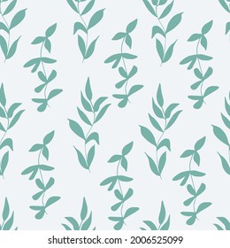 Seamless drawing of spring, summer flowers and herbs. Silhouette of wildflowers. The theme of ecology and conservation. For paper, cover, fabric, gift wrap. Vector illustration.
