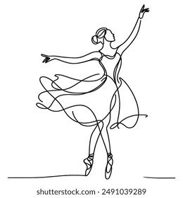 A seamless drawing unfolds, revealing a dancer's poise frozen in a moment of expression.