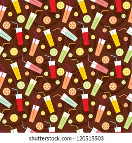 Seamless drinks pattern. vector