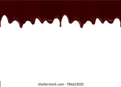 Seamless dripping chocolate border. Vector illustration