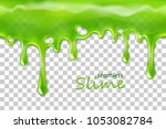 Seamless dripping slime repeatable isolated on transparent background, vector art and illustration.