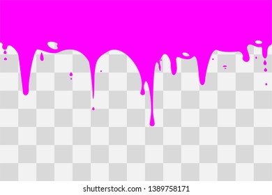 Seamless dripping sweet red jam. Vector splashing strawberry or raspberry syrup sugar jam background.