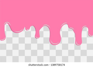 Seamless dripping sweet red jam. Vector splashing strawberry or raspberry syrup sugar jam background.