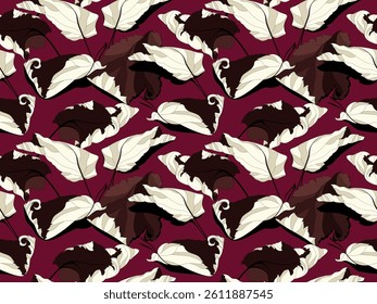 Seamless dry leaves pattern. Abstract pattern in vector.