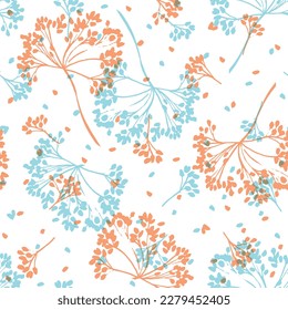 Seamless dry lunaria flower vector pattern. Watercolor winter wedding floral illustration background. Boho design printable template, minimal botanical rustic textile