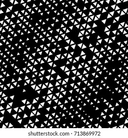 Seamless duplex vector background. Random abstract geometric black and snow white graphic vector design print halftone triangle pattern. Gift wrapping paper, interior, cloth, fabric or web design.