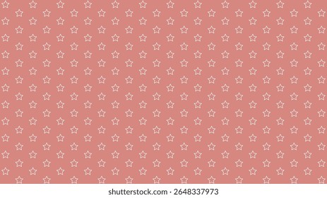 Seamless dusty pink star outline pattern background. Minimalist white stars on muted pink backdrop, perfect for nursery, kids room, fabric, wallpaper, wrapping paper, or cute-themed projects.
