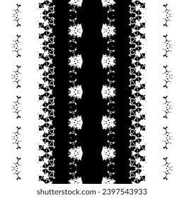 Batik De Arte Teñido Sin Marea. Simple Vector Tribal Boho. Textura de Doodle de tinta de color negro. Batik nativo de guijarros oscuros. Patrón geométrico de color negro. Diseño abstracto Patrón oscuro. Resumen de vectores étnicos de arte
