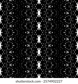 Seamless Dyed Dark Print. Native Ink Scribble Vector. Doodle Aztec Art Pattern. Black Colour Art Doodle Textile. Black Color Doodle Pattern. Simple Ethnic Wavy Batik. Seamless Ink Tribal Vector