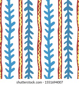 Seamless dymkovo toy pattern. Bright and simple cartoon design. Original Russian ornament.