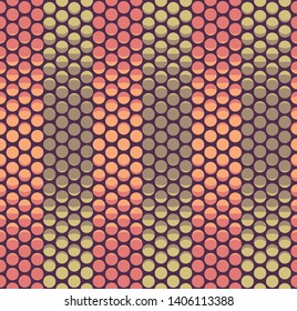 Seamless earth tone abstract bold halftone moon phase vector pattern background. Fun surface pattern design for fabric, wallpaper, scrapooking projects.