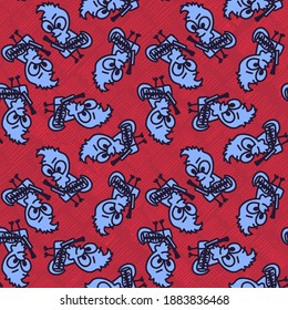 Seamless easter abstract pattern with hand drawn vector chiks