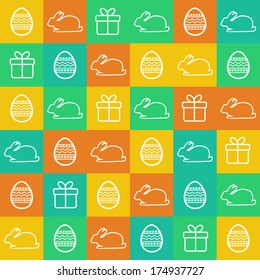 Seamless Easter background with flat style elements
