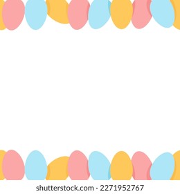 Seamless Easter border made of colorful eggs