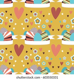 Seamless easter card design. vector illustration