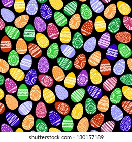 Seamless Easter Eggs Background, Vector Version