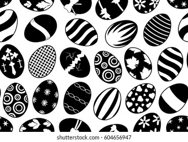 Seamless easter eggs isolated on white