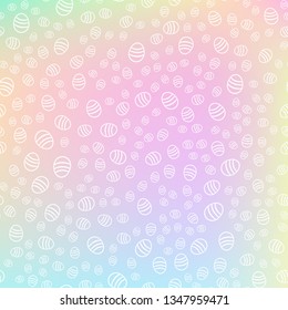 Seamless Easter eggs pattern on colorful fantasy background. Holiday and event concept. Vector illustration