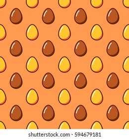 Seamless easter eggs pattern. Trendy filled outline vector