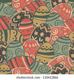 Seamless easter eggs pattern. Vector, EPS10