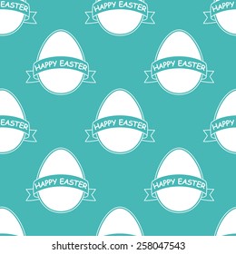 Seamless Easter eggs with ribbons pattern