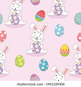 Seamless easter pattern background vector illustration easter day concept