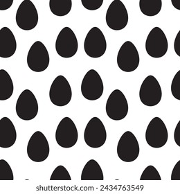 Seamless easter pattern with black ornamental eggs. Vector holiday decorations, background and texture. For fabric, textile, wrapping paper, packaging, web