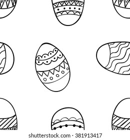 seamless easter pattern with colorful eggs. Vector