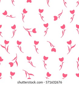 Seamless Easter pattern. Colorful season texture with flowers. Tiling spring background. Holiday wrapping paper, vector design