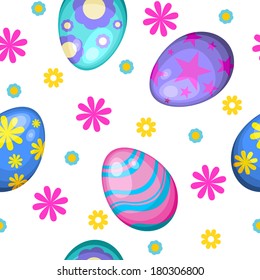 Seamless Easter pattern with Easter eggs