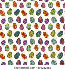 Seamless easter pattern with eggs