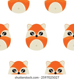 seamless Easter pattern with Easter eggs with an animal design, namely with an orange fox design, for Easter designs and posters