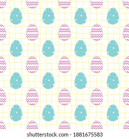 Seamless easter pattern with eggs. Illustration vector