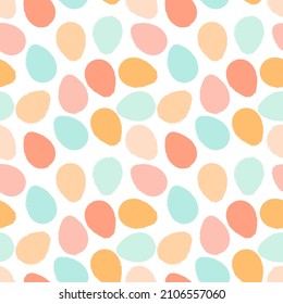 Seamless easter pattern with eggs. Modern minimalistic style. Hand drawn mosaic pattern. Decorative mosaic background for print. Abstract geometric texture dots, shapes, eggs. 