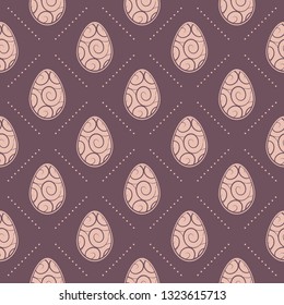 Seamless Easter pattern with eggs. Vector illustration.