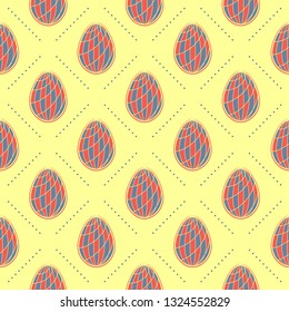 Seamless Easter pattern with eggs. Vector illustration.